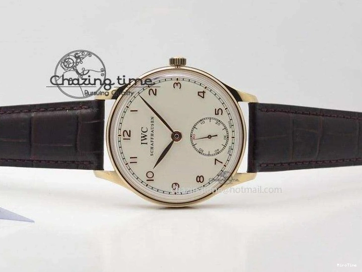 MIROTIME 0422 Compact Portuguese IW545409 RG ZF 1:1 Best Edition White Dial On Brown Leather Strap A 7336